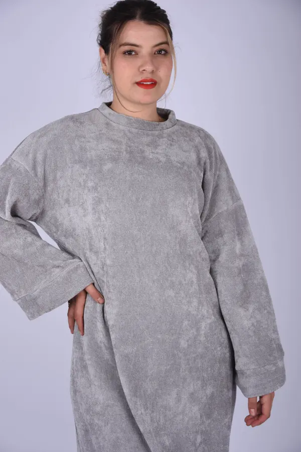 Robe Longue femme en tissu Gatifa -Gris-Ref-RB2014