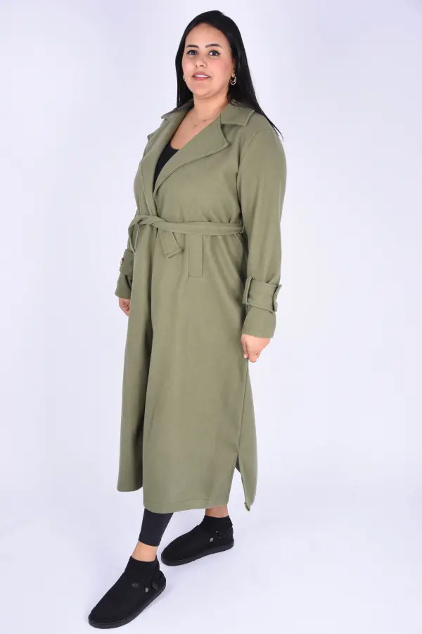 Manteau en tissu mlifa Longue -Vert-MT1006