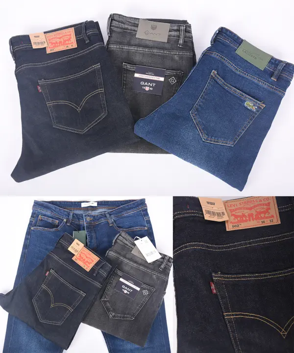 Pack de 3 jeans De luxe coupe Normal Ref-P0091 ( Bleu petrole + Bleu Jeans + Noir )