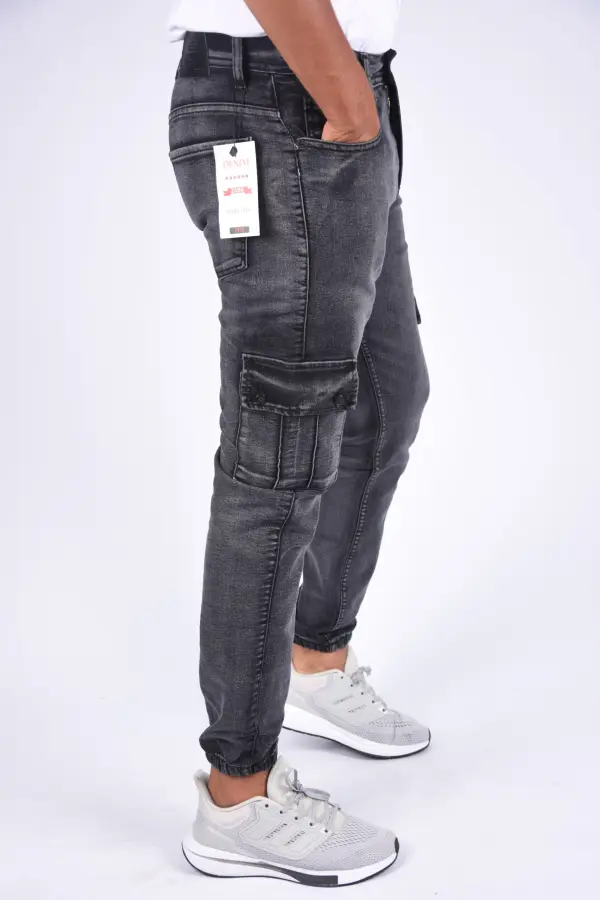 Jean cargo coupe droite resserré aux chevilles – Gris chinée- Z-ara-ref-475