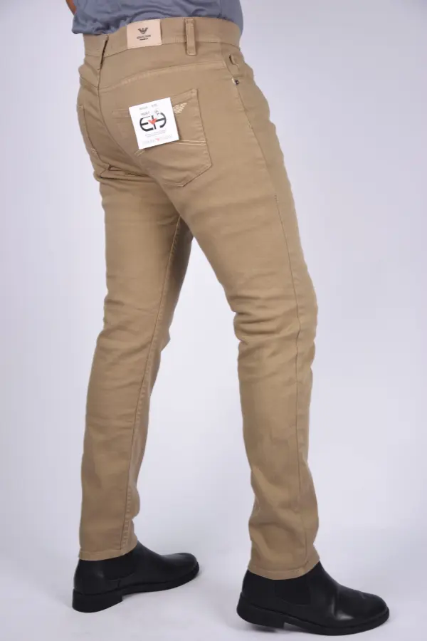 Pantalon en Toile Piqué Armani Coupe droite – Beige-ref-462