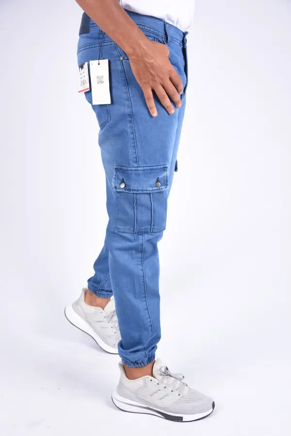 Jean cargo coupe droite resserré aux chevilles – Bleu Claire – Z-ara-ref-476