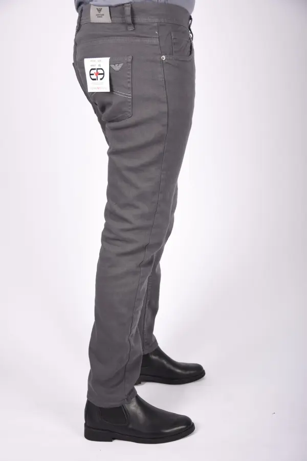 Pantalon en Toile Piqué Armani Coupe droite – Gris-ref-463