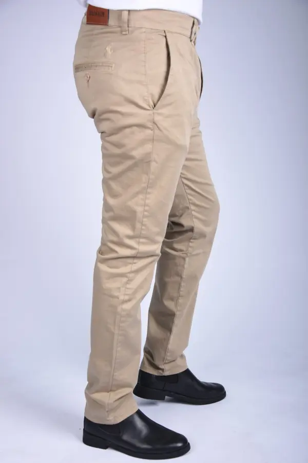 Pantalon en Toile Classique Us Polo Coupe Normale -Beige ref-458